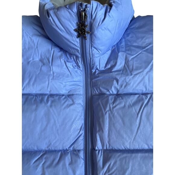 Jansport Down Puffer Full Zip Snowflake Print Jacket Light Blue Size Large - Picture 7 of 10